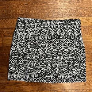 J CREW navy and white printed skirt